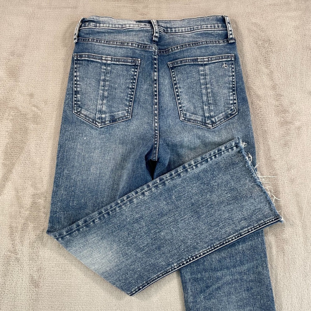 rag & Bone Nina High Rise Ankle Flare Jeans Women 27 Blue Pearl Stone Wash $280